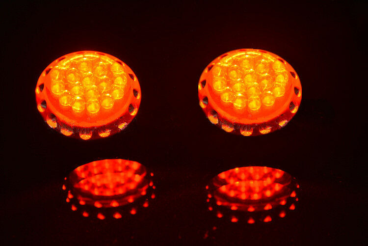 Red LED Chrome Housing Stop Brake/Running Turn Signal Tail Light For Motorcycle