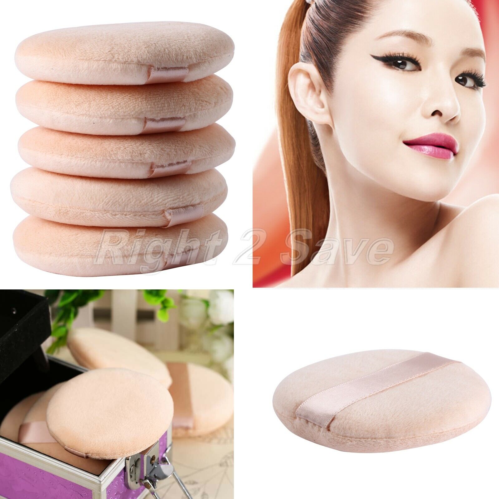 5Pcs Cosmetic Large Powder Face Facial Foundation Sponge Makeup Puff Beauty Tool