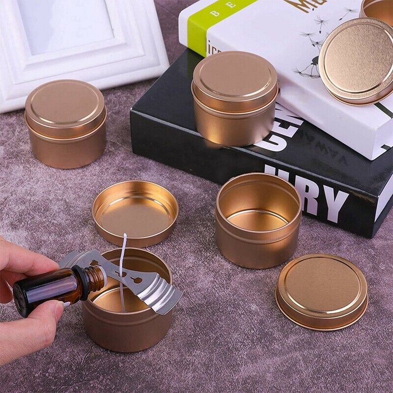 12 Pieces Candle Tin Candle Containers 4 Ounces Candle Jars for Candle MakinQ7W8