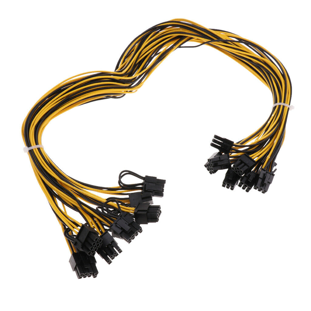8Pcs/lot PCI-E 6pin to 6+2Pin Power Splitter Cable for Graphics Video Card