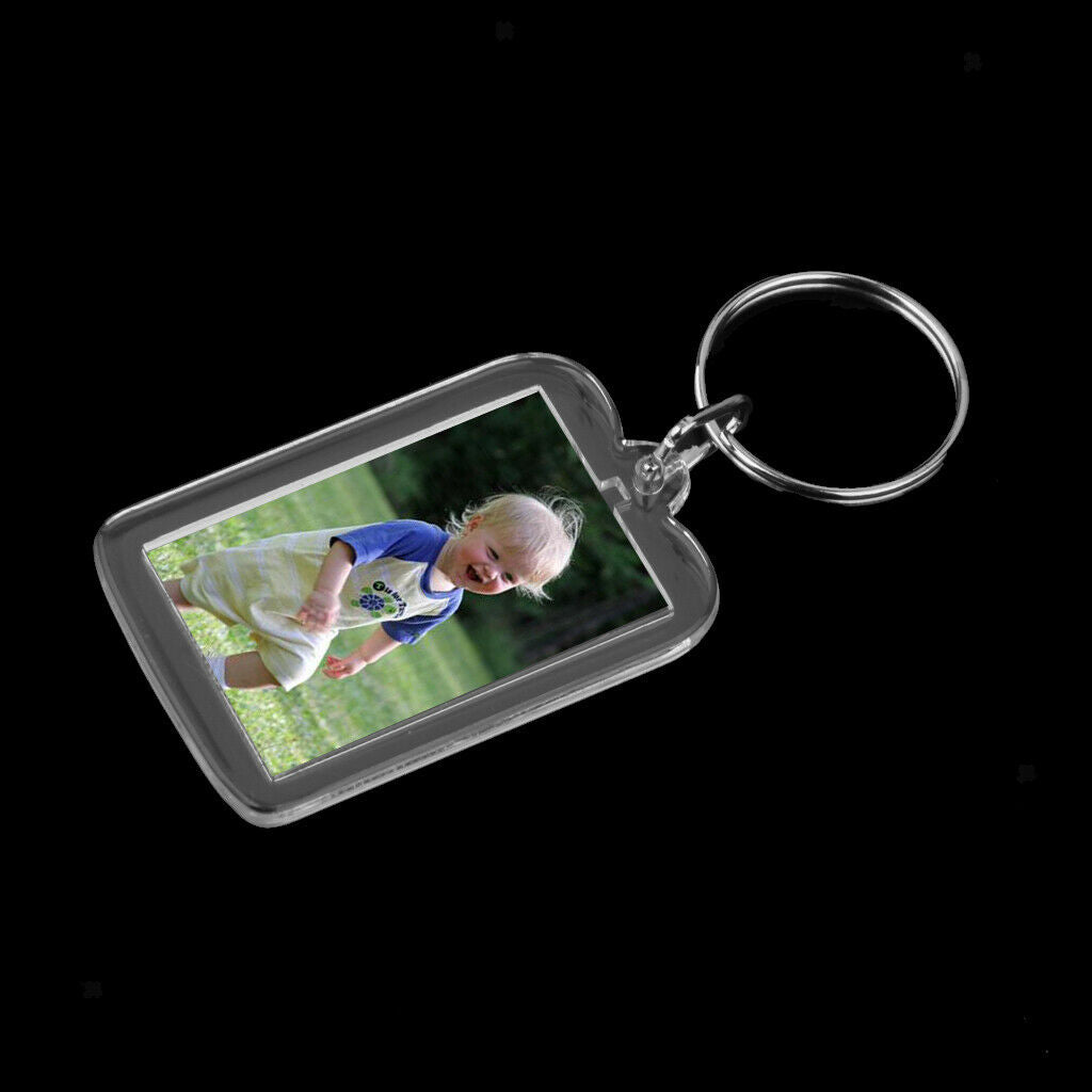 50Pcs Lightweight Keychain Blank Artwork Photograph Insert Keyring Presents