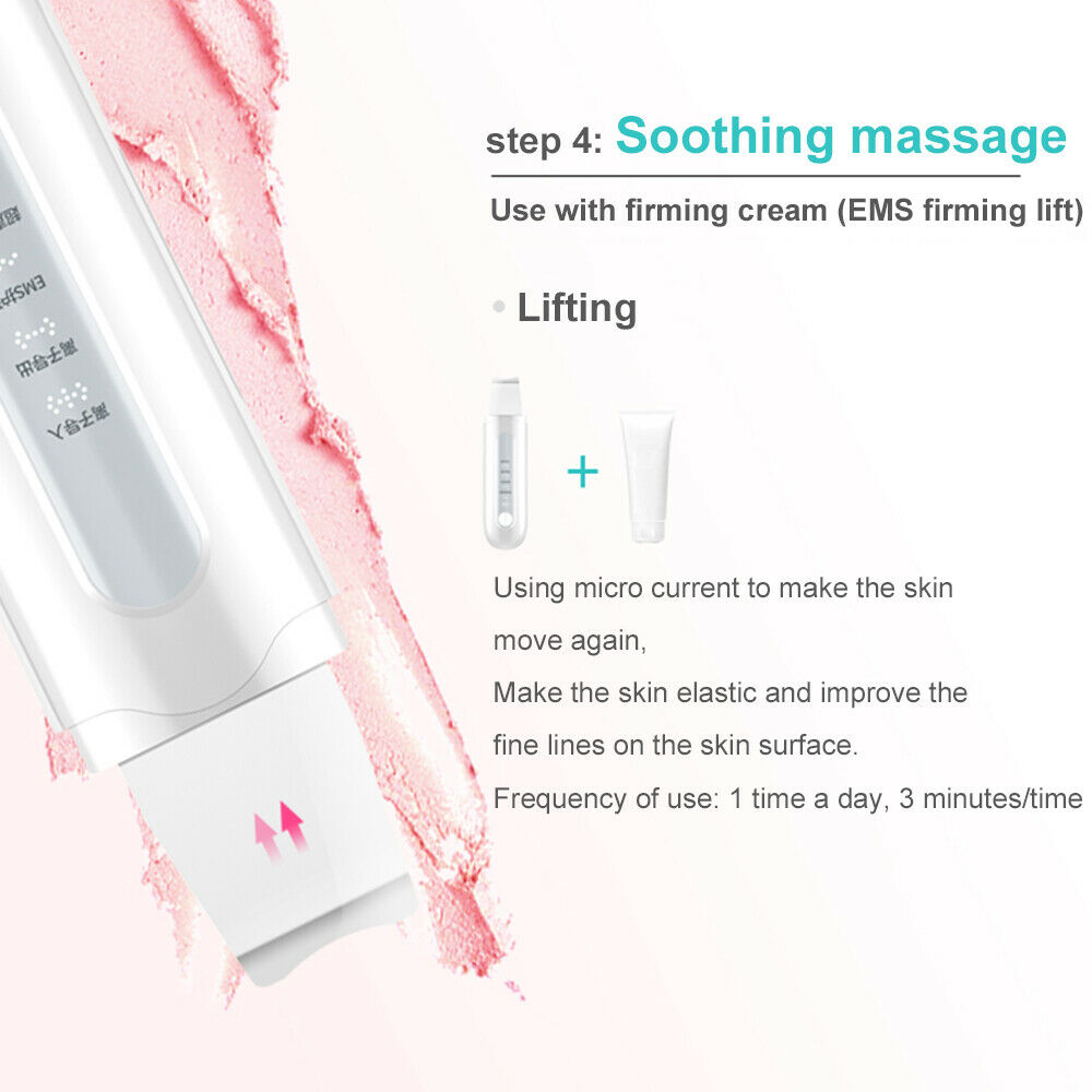 Ion Ultrasonic Skin Scrubber Blackhead Peeling Remover Facial Pore Deep Cleaning