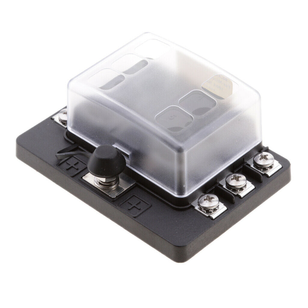 6-Way 32V Car Boat Blade Fuse Box Holder Panel for Mini Micro Fuses