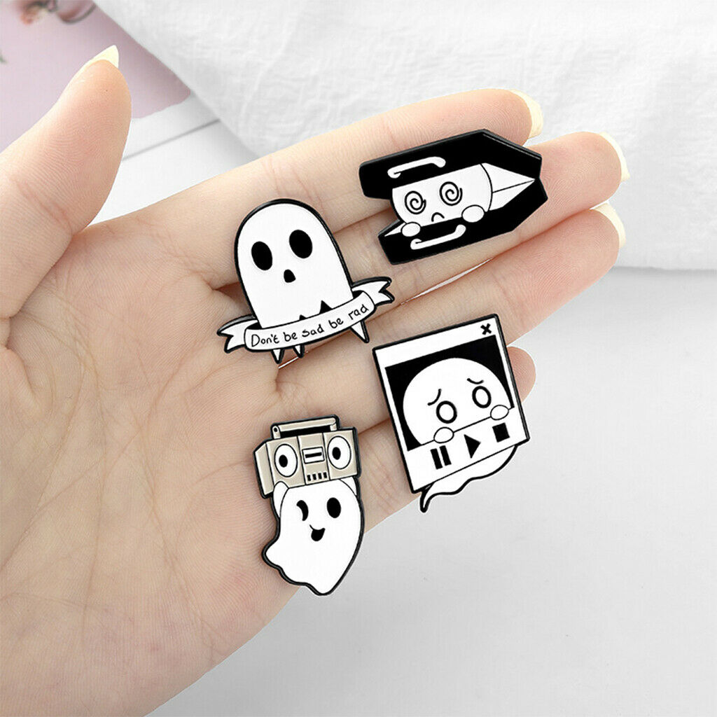 Set of 5 Halloween Ghost Brooch Pins Set for Women Men Clothes Jeans Decor