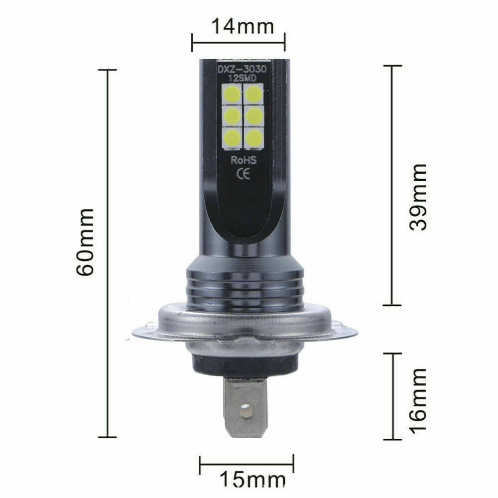 4X H7 Headlight Lamp LED Xenon 120W 6000K Car Super White Bulbs Hi/Low Beam Bulb