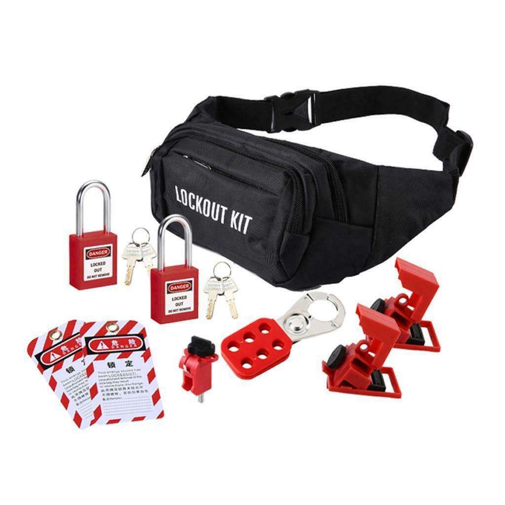 1 Pack Mini Group Padlocks Tagout Set Circuit Breaker with Bag Safety Safe