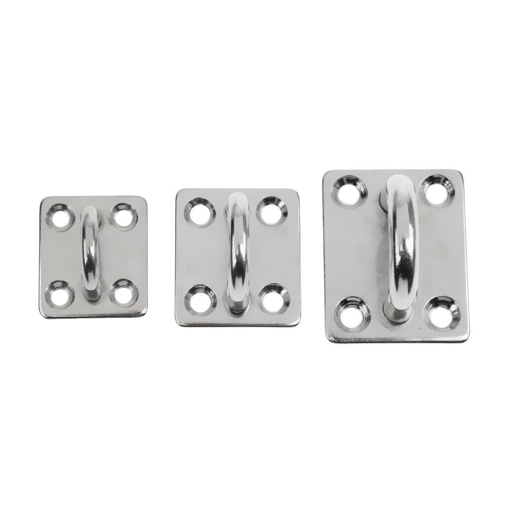 Heavy   Duty   Stainless   Steel   Pad   Eye   Plate   6mm   Square   Plate