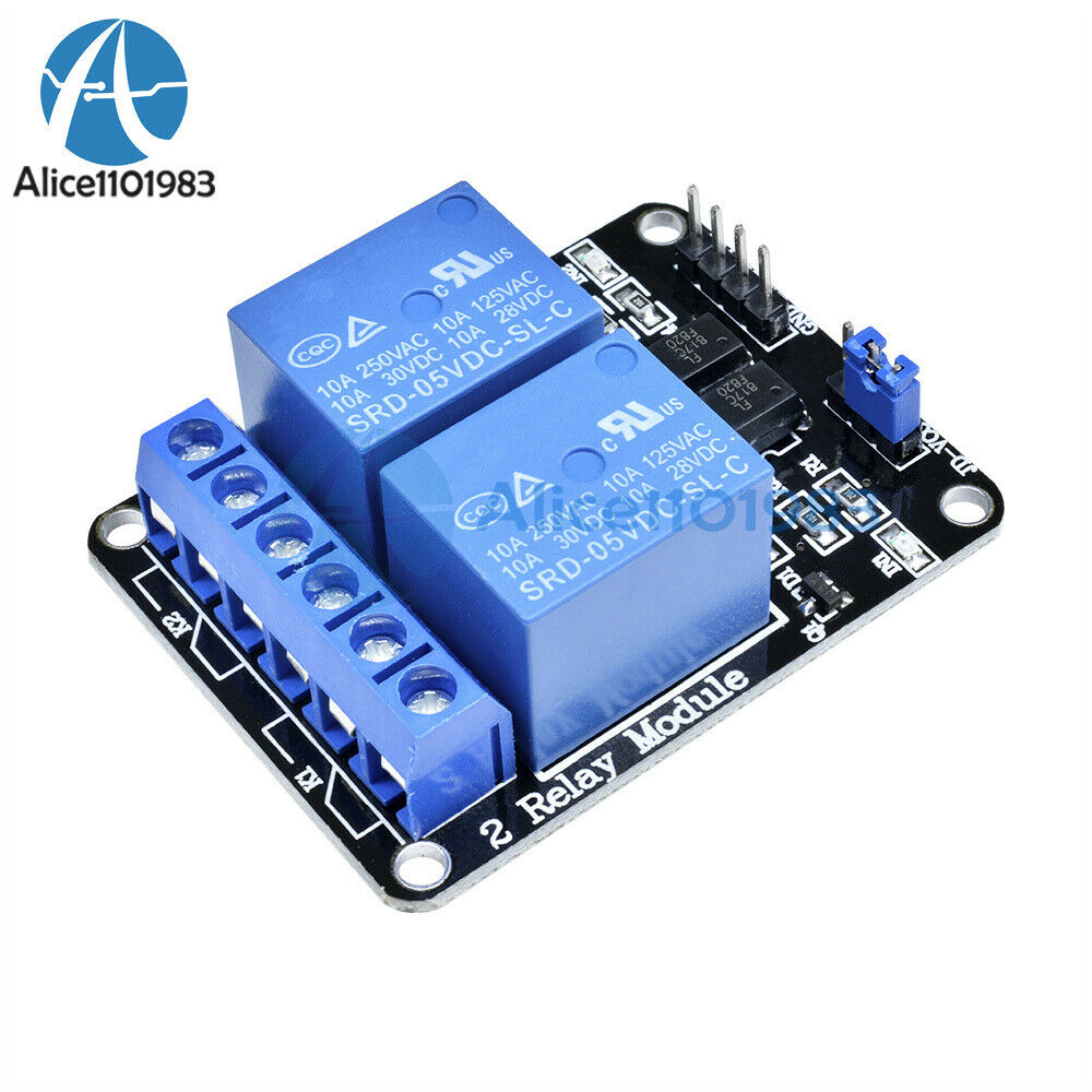 10PCS 5V Two 2-Channel Relay Module With optocoupler For PIC AVR ARM for Arduino