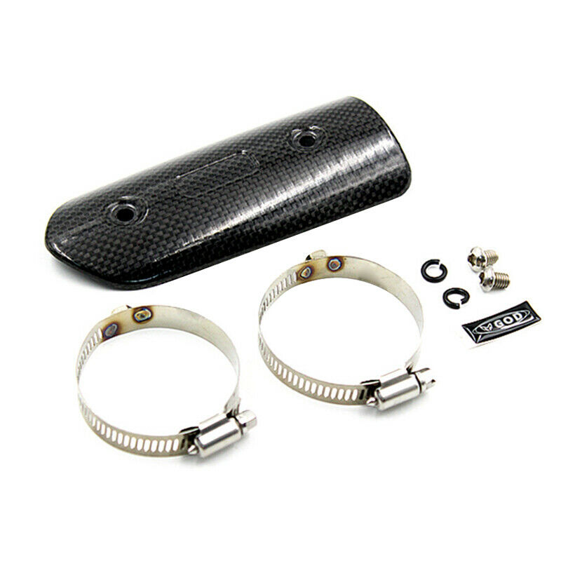 Motorcycle Bike Exhaust Pipe Guard Heat Shield Real Carbon Fiber Cover Protector