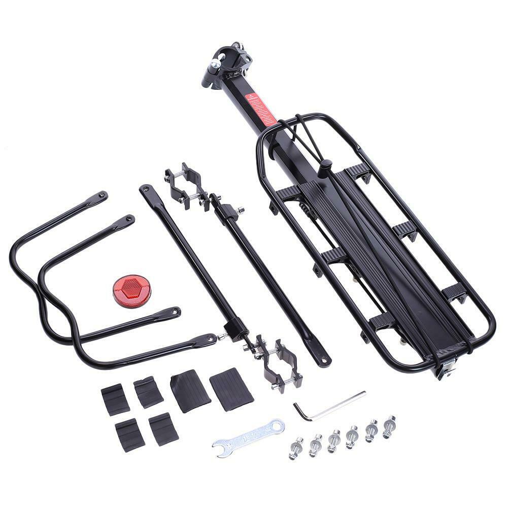Bicycle Outdoor MTB Mountain Bike Black Rear Pannier Carrier Rack Seat Post Kit