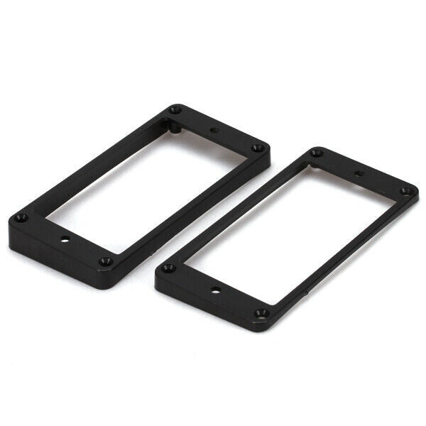 2x Black Curved Humbucker Pickups Frame Mounting Rings For LP Electric Guitar
