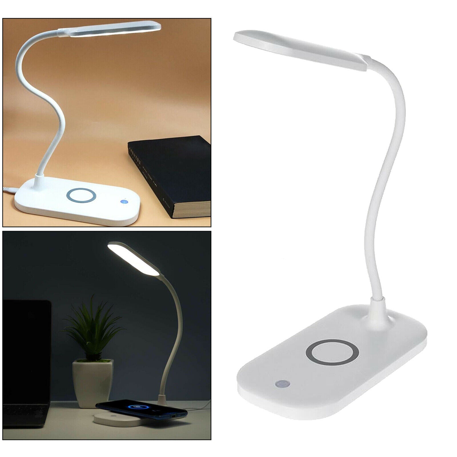 Household Dimmable LED Desk Lamp Bed Light 10W Wireless Charger Charging Pad
