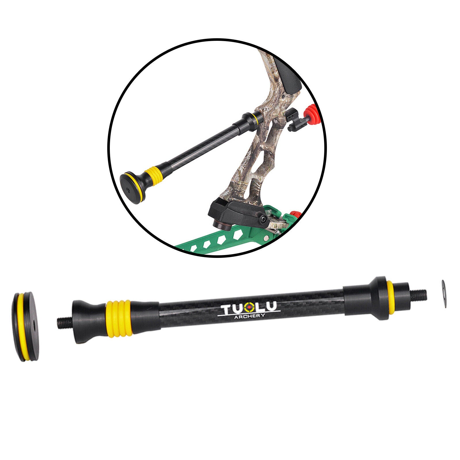 9inch Outdoor Bow Stabilizer Balance Bar Shock Absorber Dampener Extend Rod