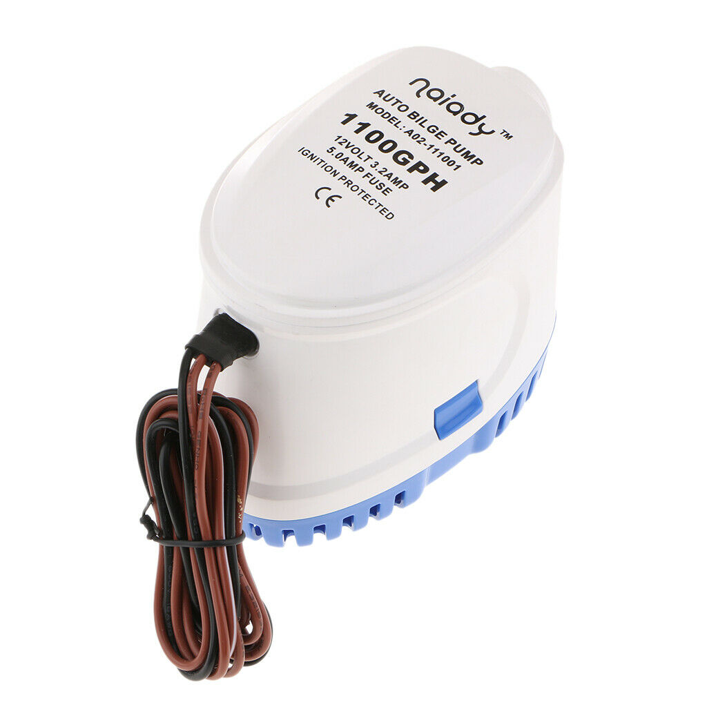 12V 1100GPH Submersible Bilge Pump for Marine Boat Electric RV