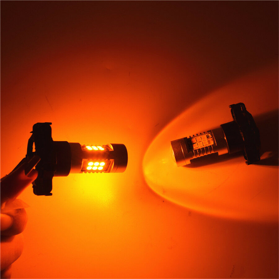 PY24W Amber Yellow Error Free 21SMD LED Bulbs For BMW Front Turn Signal Lights
