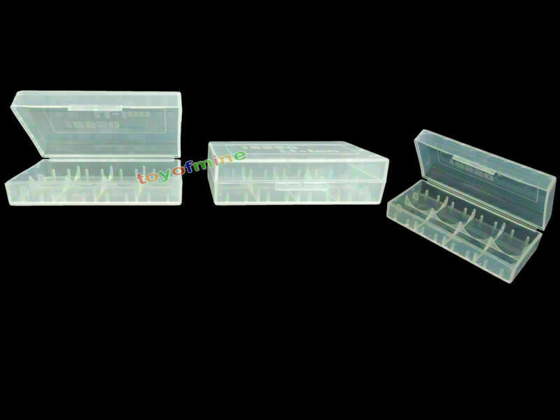 3 x 18650/16340/CR123A Transparent White Battery Case Holder Storage Box