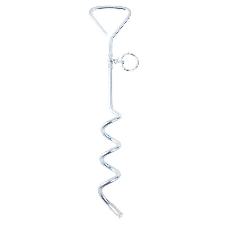 Spiral Anchor Cork Screw Dog Tie Out Stake Lead Chain Outdoor Camping FRBDAU SJ
