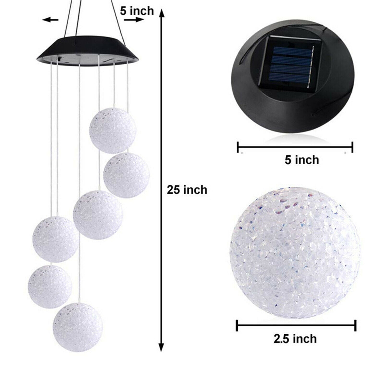 Garden Fairy Lights Hanging Wind Chime Light Outdoor Garden Christmas Tree Decor