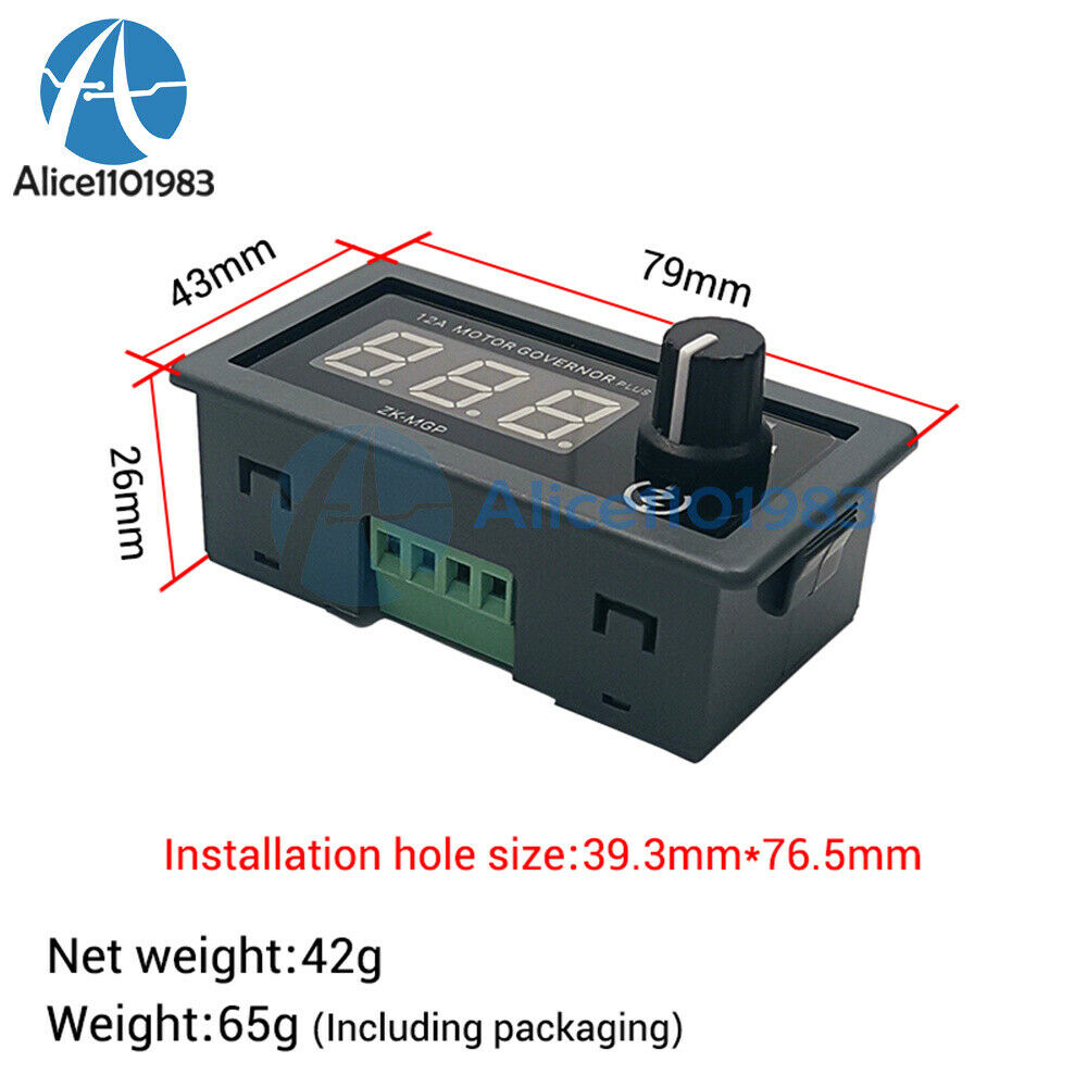 5-30V 12A 360W PWM DC Motor Speed Controller Motor Governor Dimming Dual MOS
