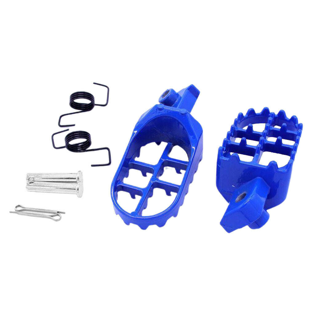 Blue Set Of Motorcycle Foot Pegs Rest Pedal For Bike