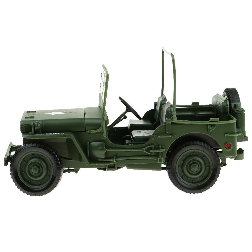 1:18 Metal Willys WWII Jeep SUV Car Military Toys Collectibles Party Favors