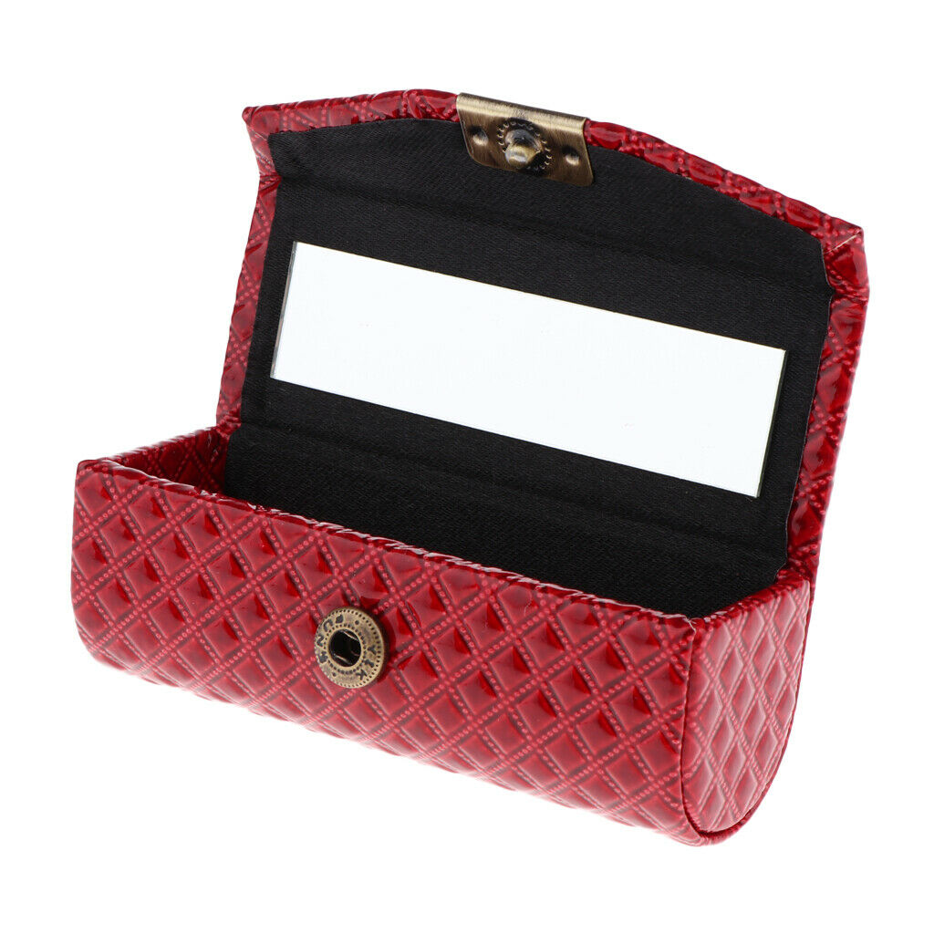 2x Premium Ladies Girls PU Leather Lipstick Case Single Lip Stick Gloss Holder