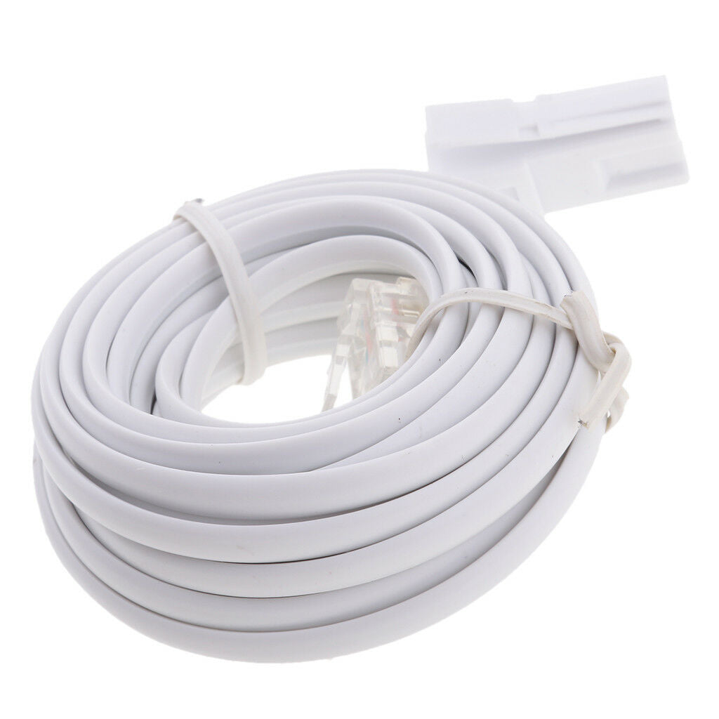 10ft RJ11 to UK BT 6P2C Landline Telephone Extension Cable Connector