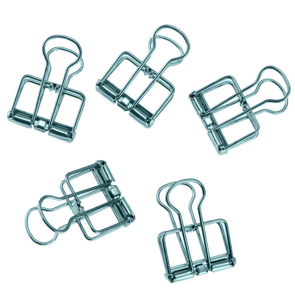 5 Pieces Hollow Long Tail Clip Paper Photo Folder Dovetail Bill Clips Green