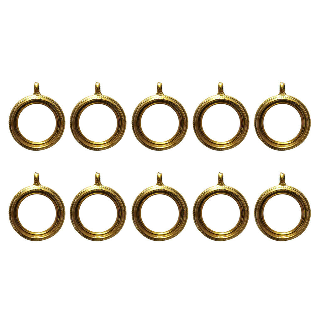 10 Curtain Rod Rings With Eyelet Golden Color