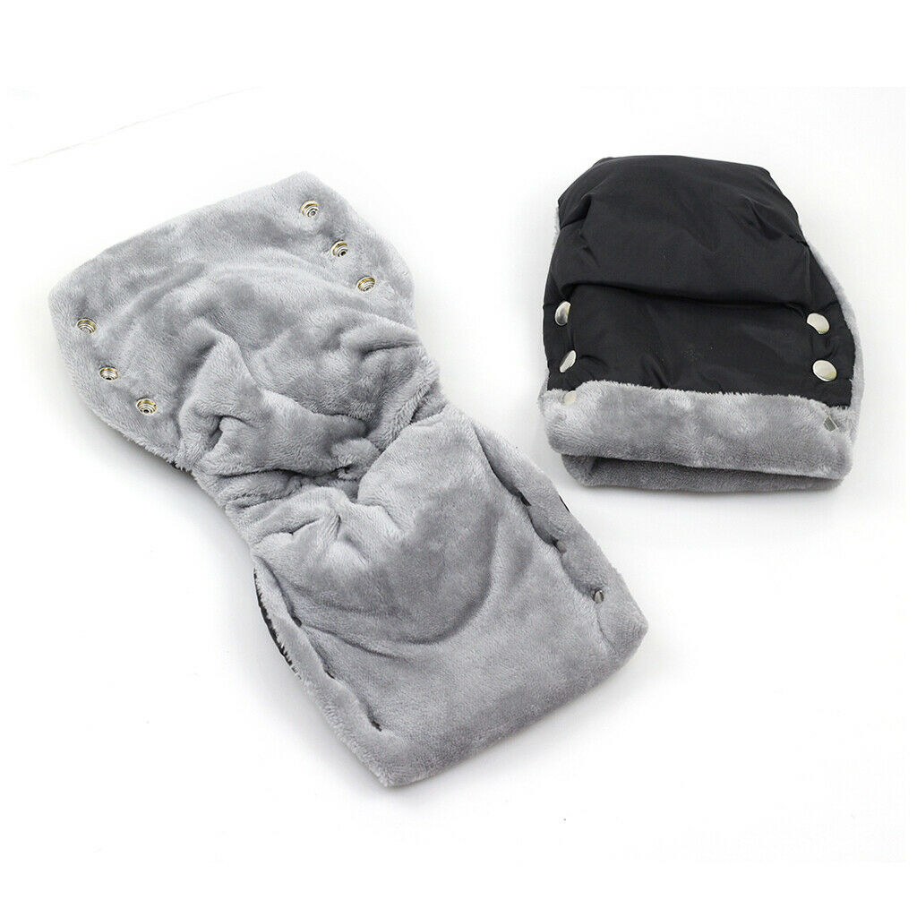 2 Baby Pushchair Gloves Warm Comfort Anti-Freeze Hand Gloves For Women Black