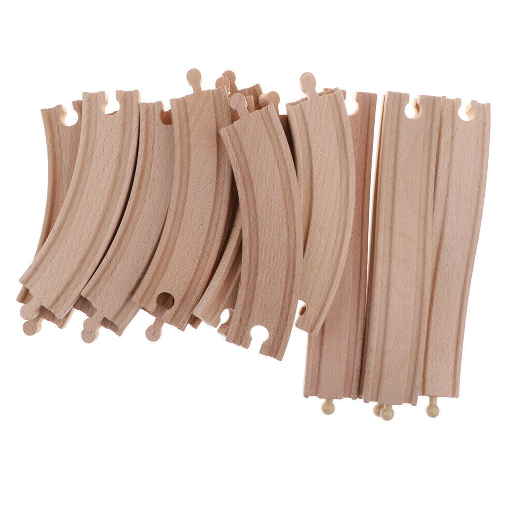 Wood DIY Trains Spiral Tracks Railway Building Kit Accessories 36x36x15cm