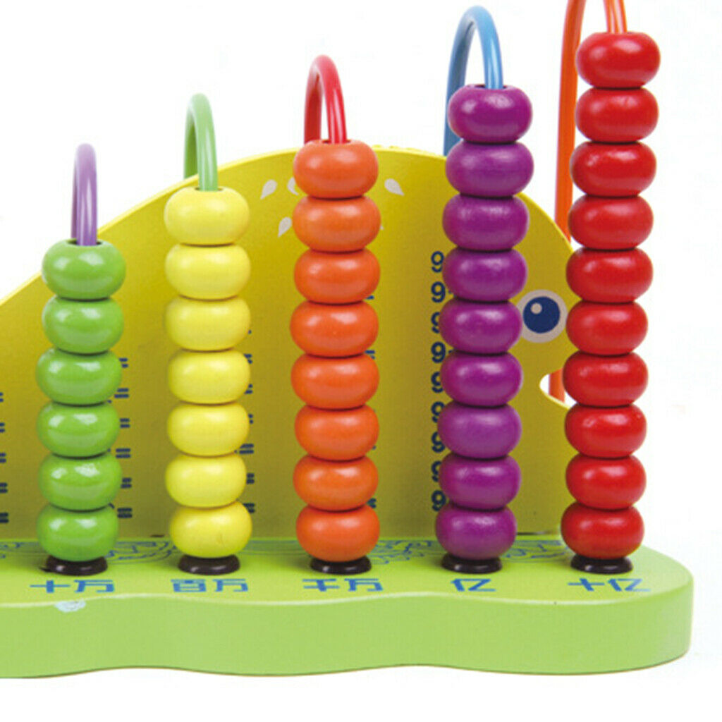 Kids Maths Learning Counting Abacus Mathematical Toys Bright Rainbow Color