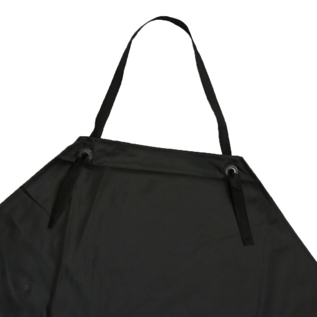 Black PVC Waterproof Sleeveless Apron for Home Restaurant Kitchen Butcher