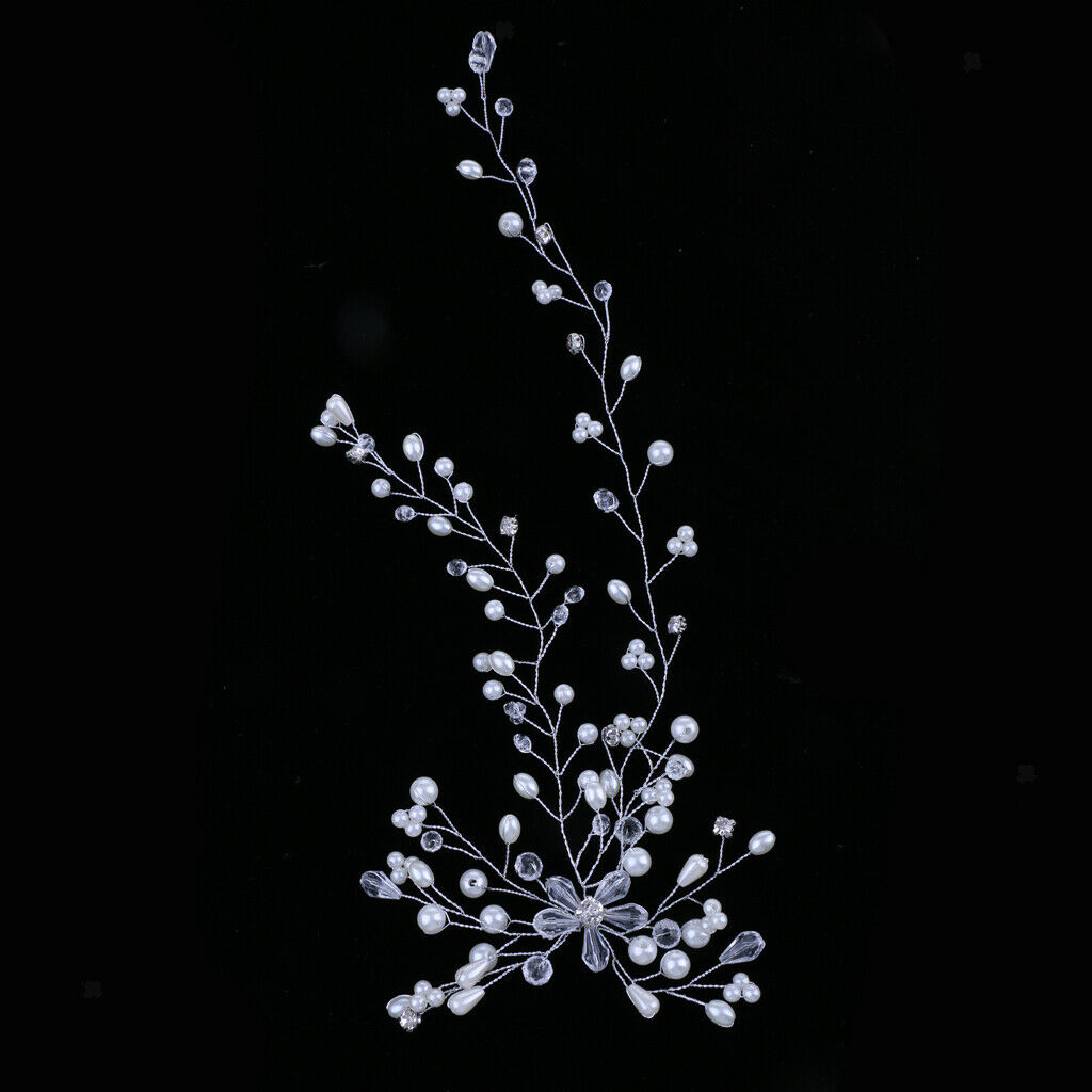 Fashion Hair Vine Pearls Crystal Rhinestone Wedding Woman Bridal Headpieces