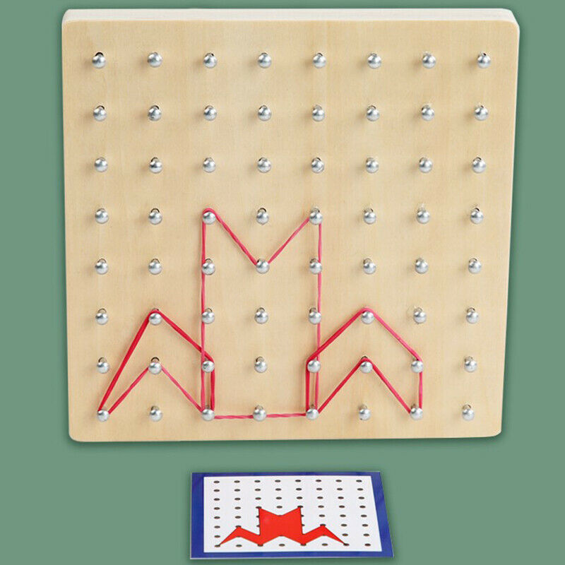 Wooden Toys Geoboard Mathematical Manipulative Block-30Pcs Pattern CardsO Yx FG