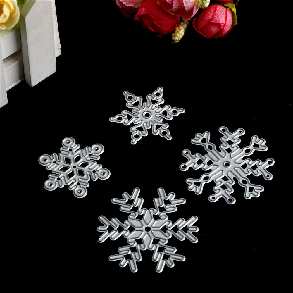 4x Snowflake Metal Cutting Dies Stencils for Scrapbooking DIY Craft Embos.l8
