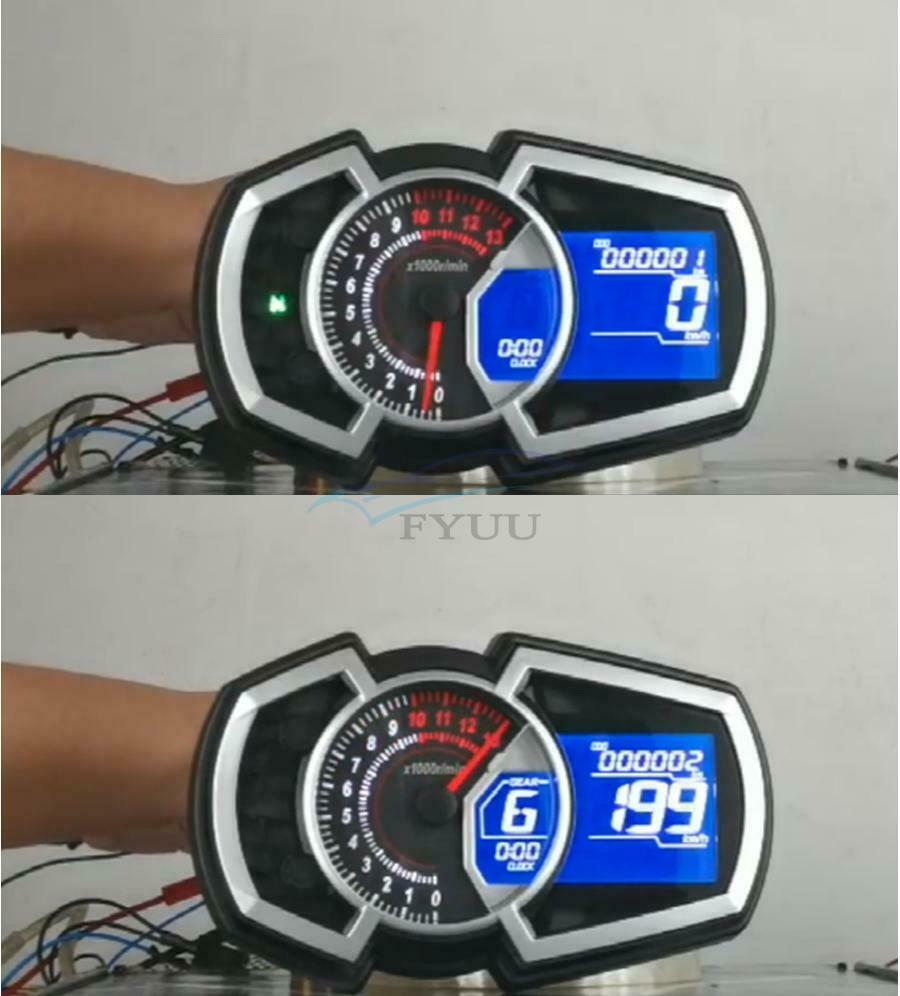 Multi-Function Motorcycle Speedometer Odometer RPM Fuel Gauge N-Gear Tachometer