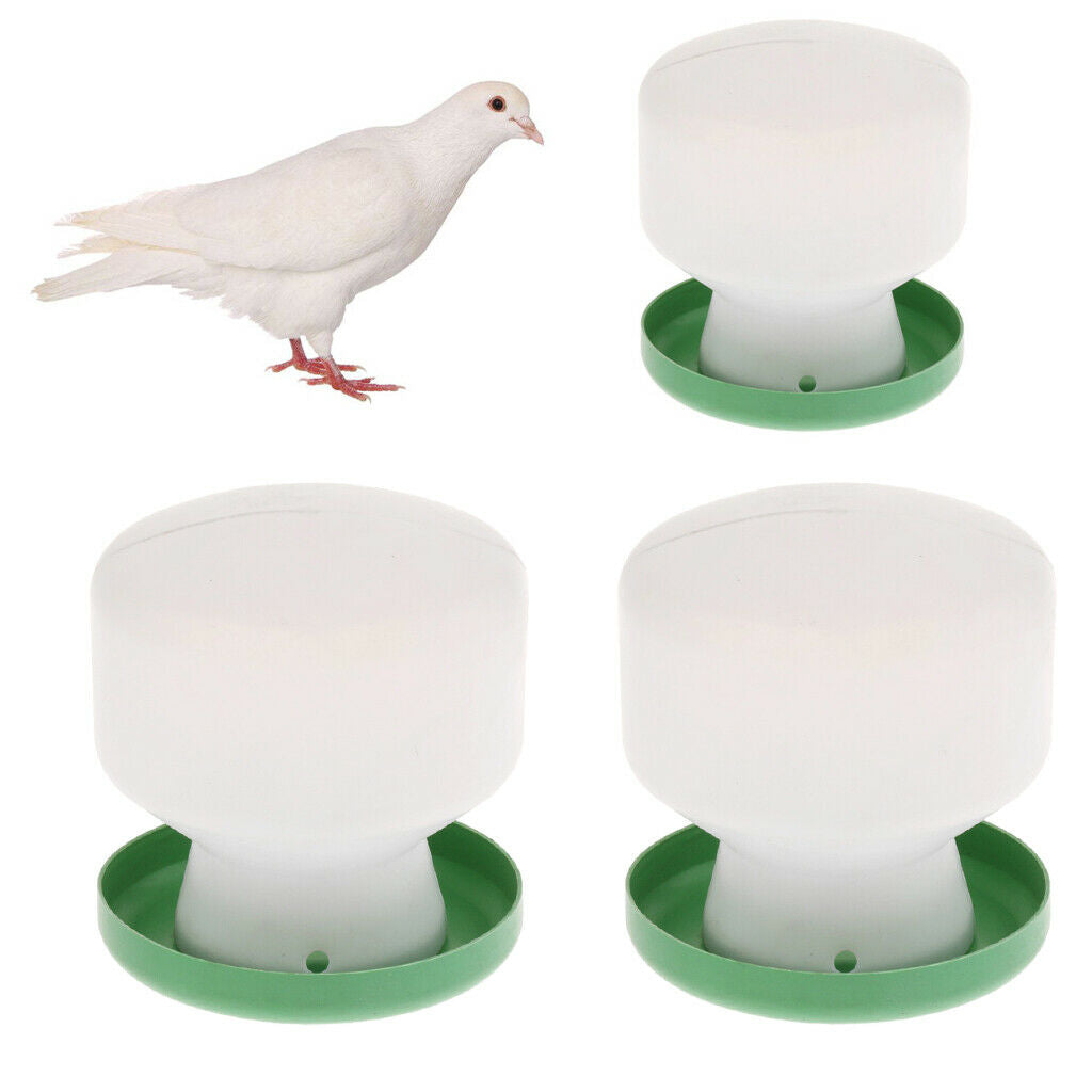 2Pcs Bird Canary Water Drinker Feeder Pigeon Plastic Pot Dispenser Container