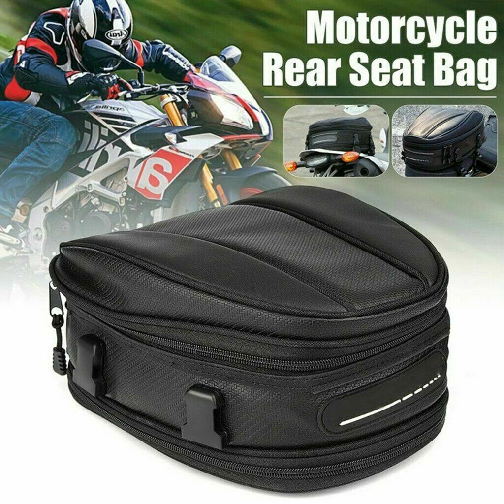 Motorcycle Tail Seat Bag Waterproof Luggage Bag PU Leather Multifunctional