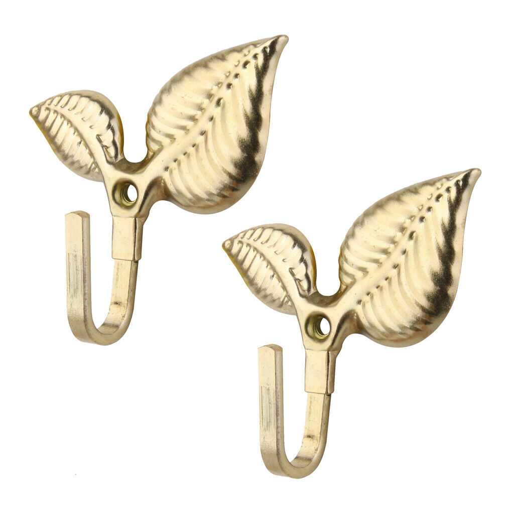 2pcs Sheet Curtain Drapery Tiebacks Door Wall Hat Hook Holder Hanger Golden