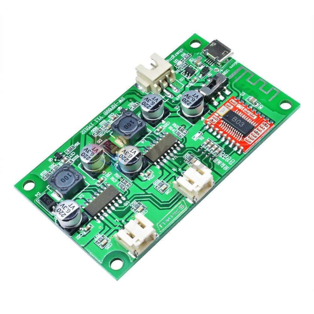 2-Channel 2X6W Stereo Bluetooth Amplifier Board Lithium Battery Powered AMP DC5V