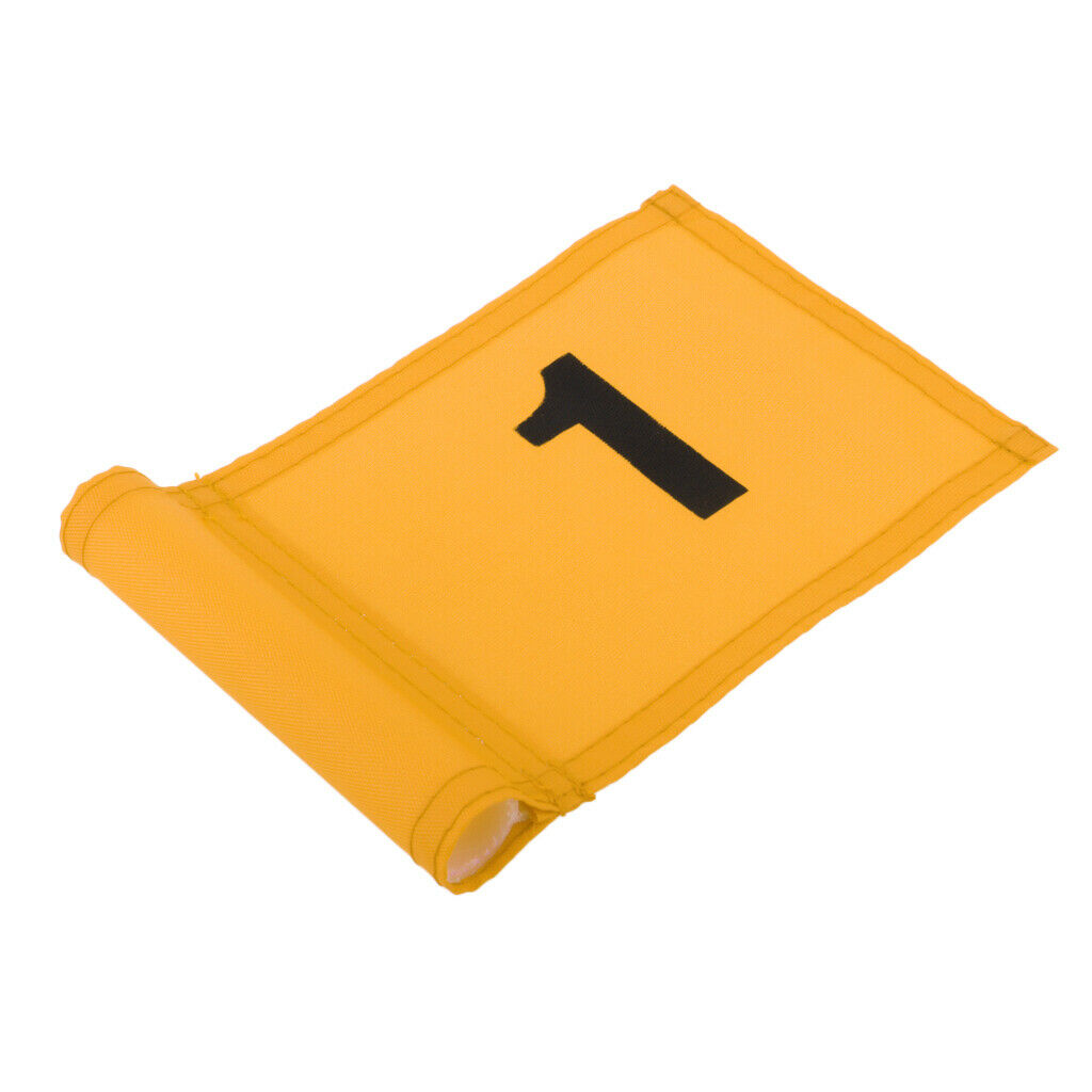 Small Nylon Golf Flag Golf Practice Putting Green Flag Yellow with Number 1