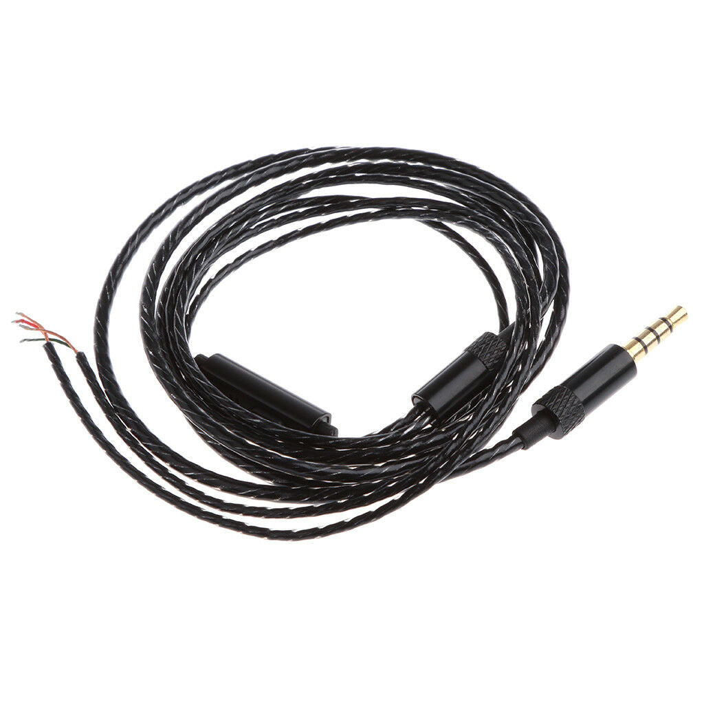 3.5mm DIY Earphone Audio Cable with Mic Headphone Repair Wire For Cell Phone