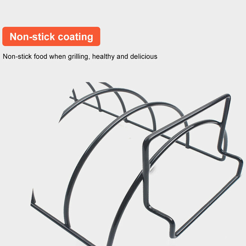 Non-Stick Rib Shelf Stand Barbecue Rib and  Stainless Steel Grilling basketBDAU