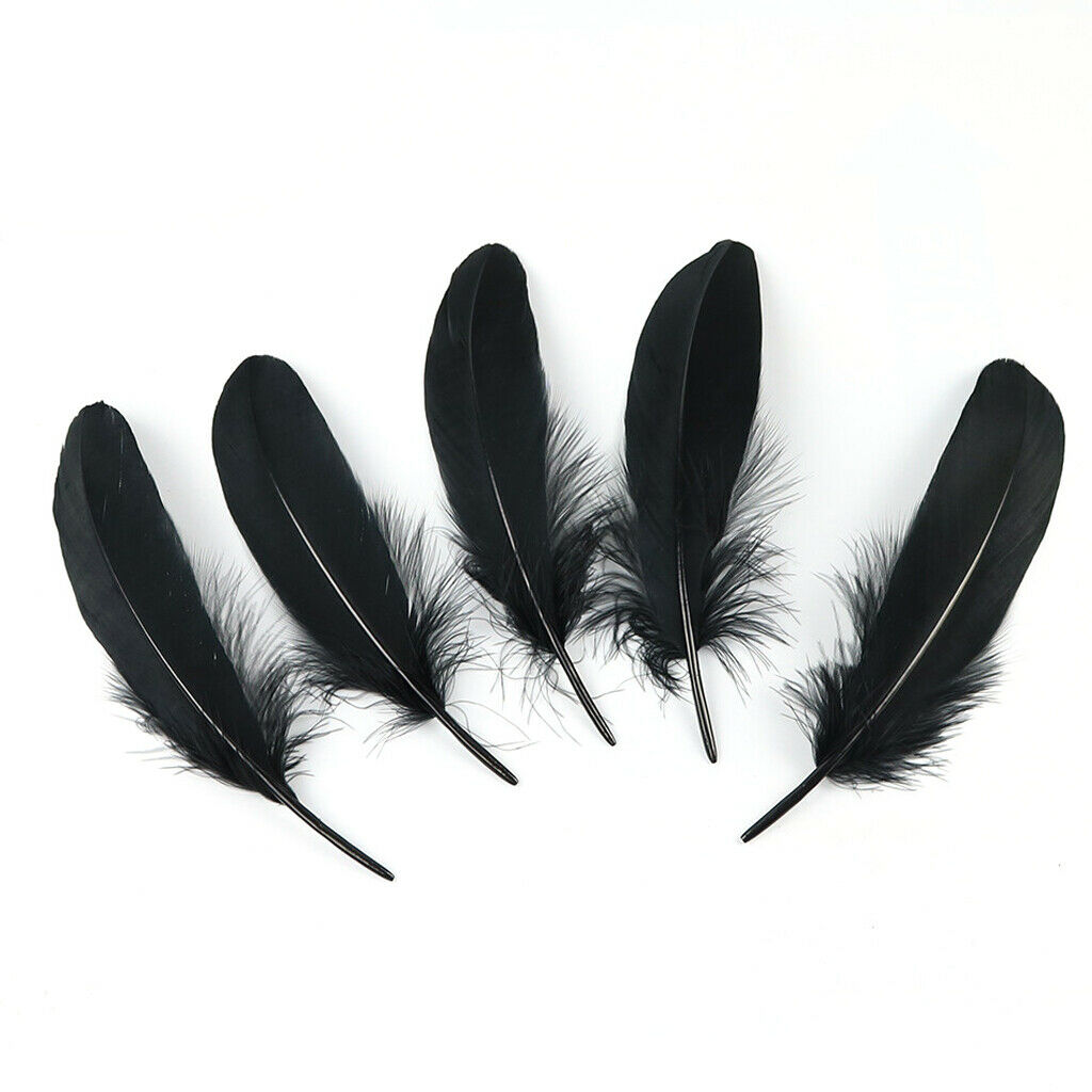 50x 4-8inch Black Rooster Tail Feathers For Wedding Millinery Card Art Craft