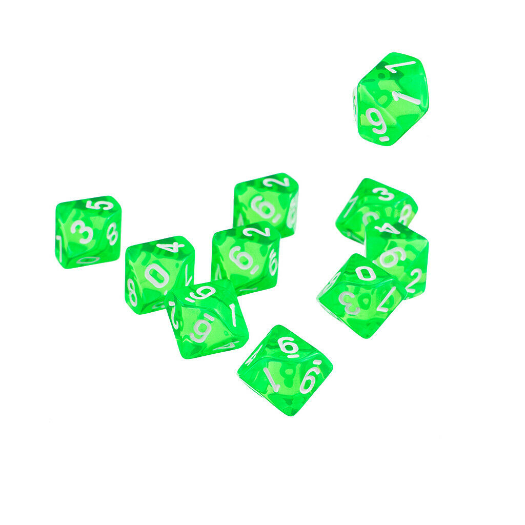 20pcs/set Green + Orange Ten Sided Game Dice Die for DnD D&D RPG Accessories