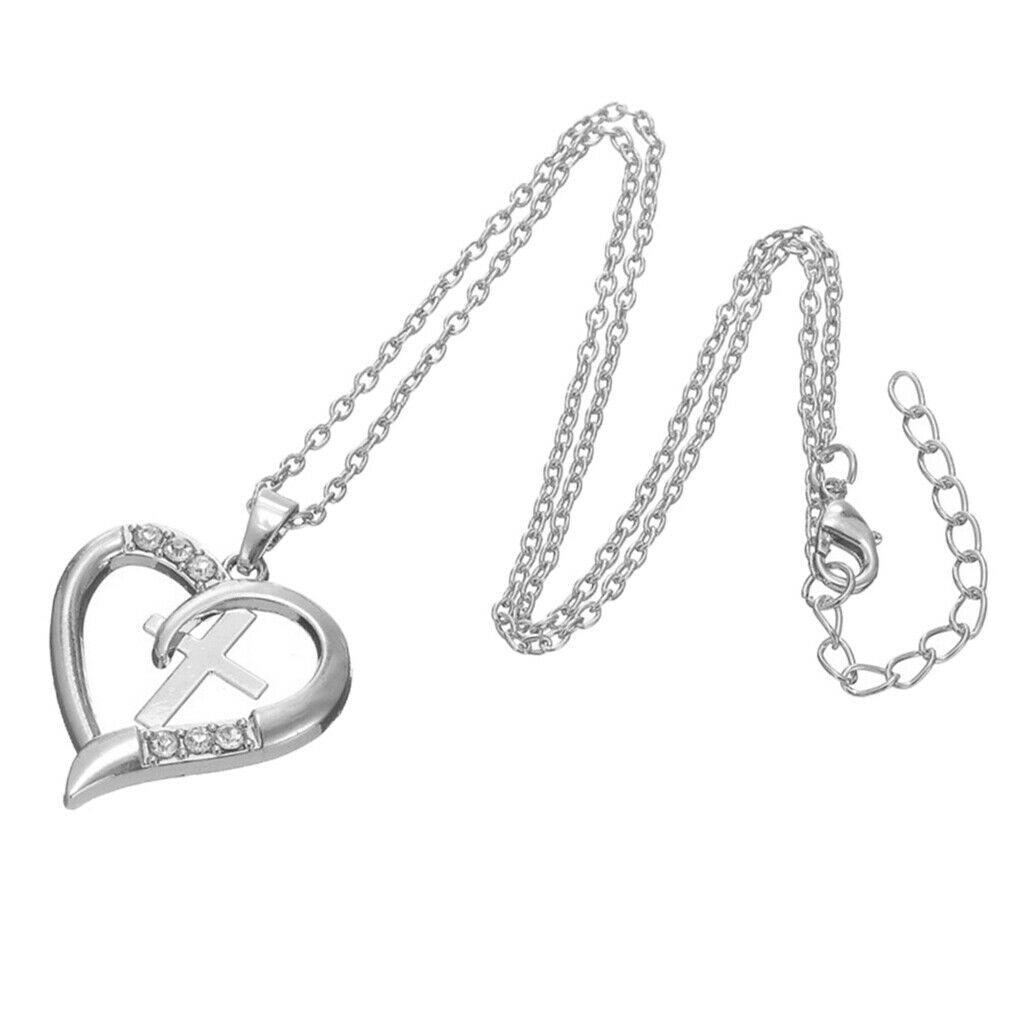 Lovely Heart Printed Charm Pendant Necklace for Women Lady