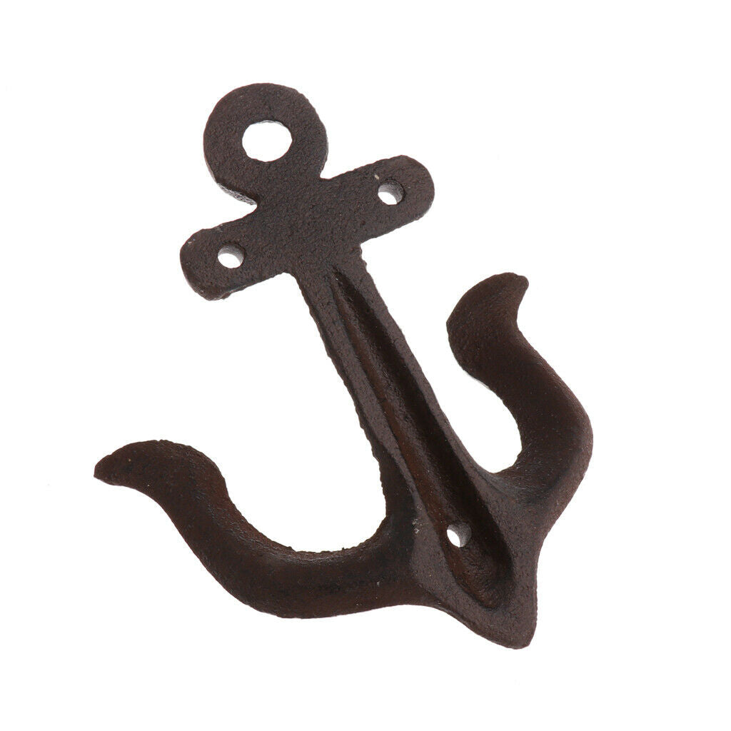 4 Pcs Rustic Double Wall Hook Bedroom Coat Hook Rack Hanger Decoration Black