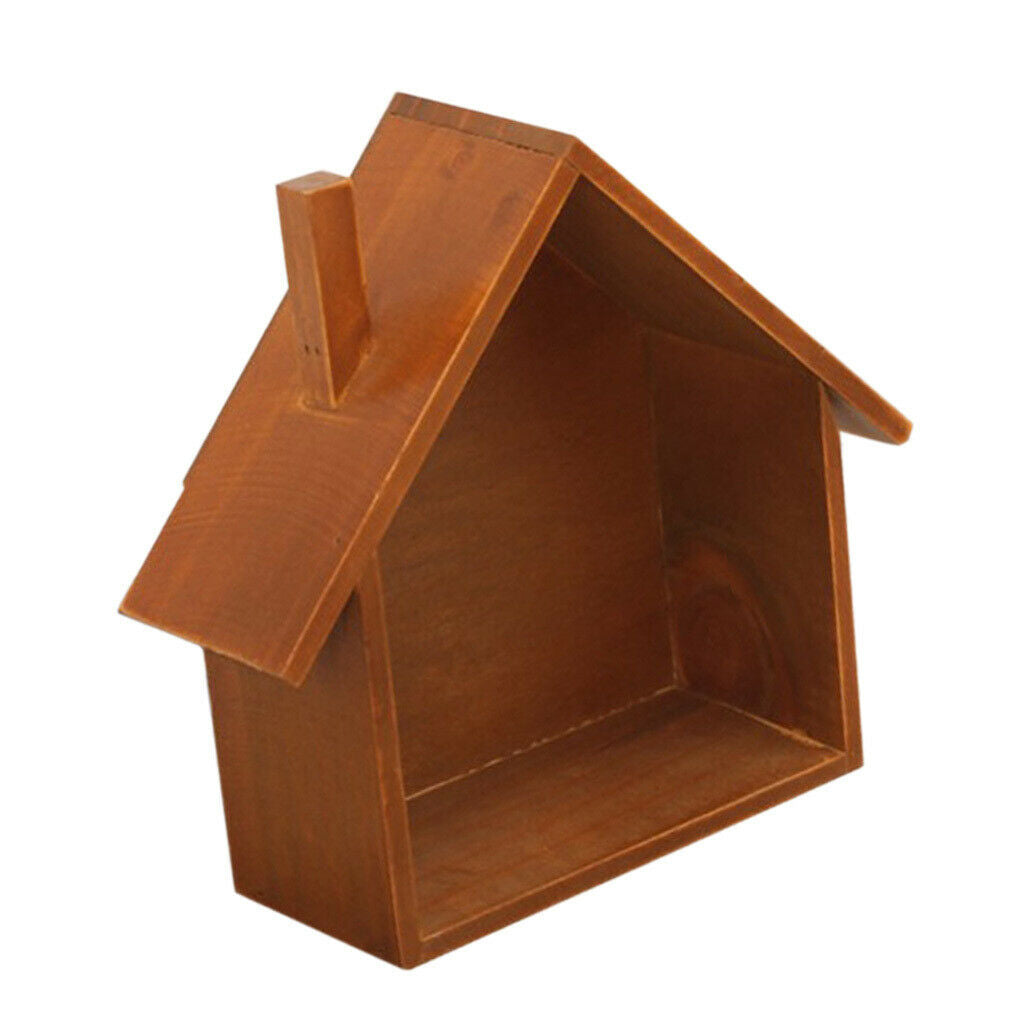 Shabby Chic Wooden House Shelving Display Unit Wall Hanging Box Coffee