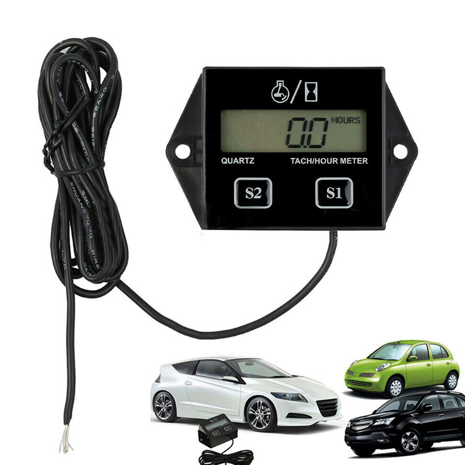 Digital RPM Tach Hour Meter Tachometer Gauge For Motorcycle Dirt Bike 2/4 Stroke